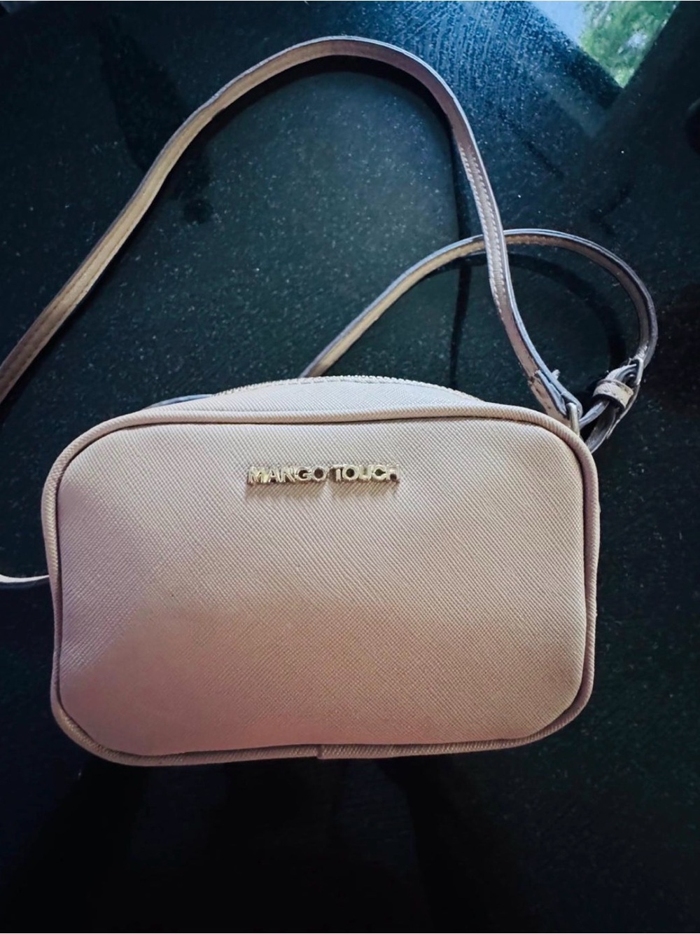 Mango Pale Pink Crossbody Bag with Gold Logo